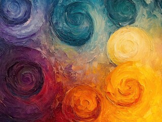 Poster - Abstract impressionistic textured background featuring swirling patterns Handcrafted artistic creation with vibrant colors ideal for canvas prints postcards posters and wallpapers