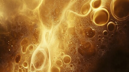 Poster - Abstract golden background featuring shimmering circles and particles Beautiful illustration