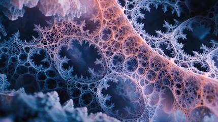 Aufkleber - A computer generated image depicting a visualization of a fractal showcasing intricate patterns and mathematical complexity