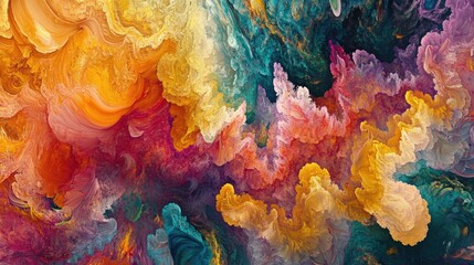 Aufkleber - Abstract shapes and vibrant colors created from fractal textures Unique fractal designs suitable for greeting cards or apparel