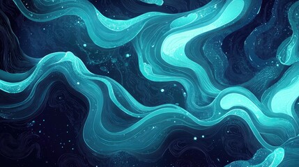 Poster - abstract fantasy background featuring a creative 2d cartoon pattern with light textures and a blue w