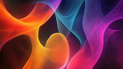 Poster - Vibrant abstract fractal design featuring a colorful pattern set against a dark backdrop