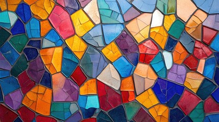 Poster - Colorful mosaic pattern abstract geometric wallpaper ideal for background texture gift wrapping textiles tiles or design concepts