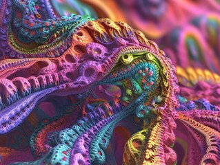Aufkleber - Vibrant and captivating fractal design with rich colors