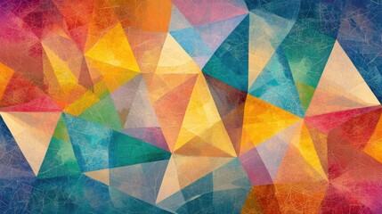 Aufkleber - Vibrant abstract illustration featuring a multicolored geometric pattern suitable for a mosaic wallpaper background texture label website tablecloth or decorative design