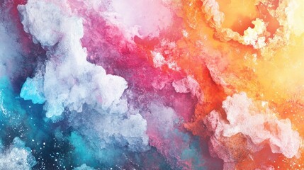 Leinwandbilder - Fantasy abstract colorful background in a 3D watercolor illustration suitable for various design purposes
