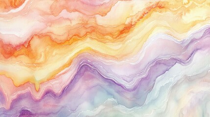 Poster - Abstract watercolor illustration featuring a multi colored wavy marble texture with oil paint ideal for use as a background design for a landing page