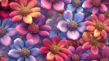 Aufkleber - Beautiful abstract pattern in a kaleidoscope geometric style featuring a textured background created from fractal flowers ideal for graphic design and wrapping paper