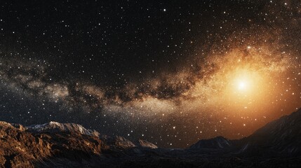 Poster - Celestial bodies of Altair and Vega in the night sky showcasing a captivating view filled with stars and cosmic beauty