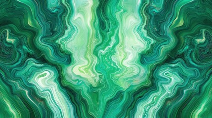 Poster - Vibrant Abstract Kaleidoscopic Graphic Background Featuring Shades of Green