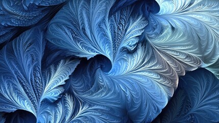 Aufkleber - Abstract background featuring a blue color palette with intricate raster fractal designs