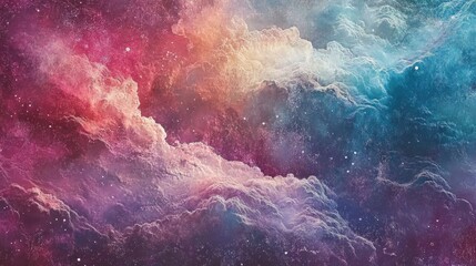 Poster - Abstract cosmic backdrop featuring textured skies and nebulous formations