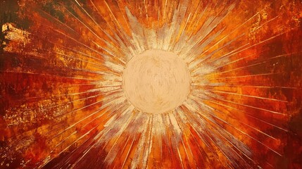 Leinwandbilder - Abstract depiction of the sun with radiating rays suitable for artistic projects