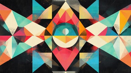 Aufkleber - Abstract geometric illustration featuring a kaleidoscope pattern