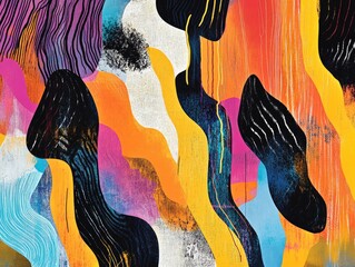Aufkleber - Abstract illustration featuring creative line formations enhanced by vibrant color combinations