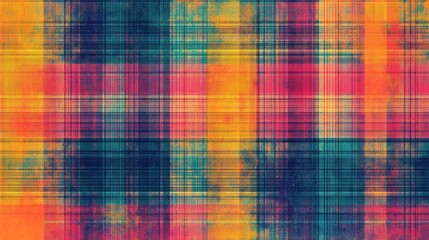 Poster - Colorful abstract texture featuring a multicolored plaid pattern trendy tartan background and geometric gingham design for use in wallpaper textiles fabric or fashion concepts
