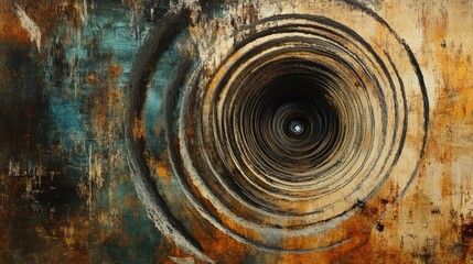 Leinwandbilder - Abstract texture featuring a vortex design with circular shapes creating a tunnel and swirling patterns