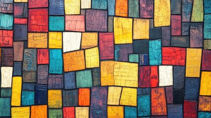 Poster - Abstract textured mosaic modern geometric illustration stylish pattern for wallpaper backgrounds artwork interior decor digital printing or banner design
