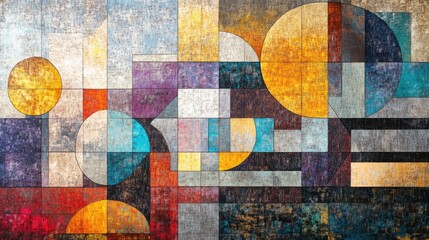 Poster - Abstract geometric illustration contemporary mosaic design textured wallpaper suitable for backgrounds textiles tablecloths or conceptual design purposes