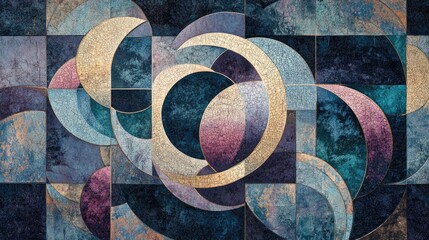 Poster - Abstract fantasy texture contemporary geometric artwork mosaic design suitable for backgrounds wallpapers backdrops postcards tiles or decorative purposes