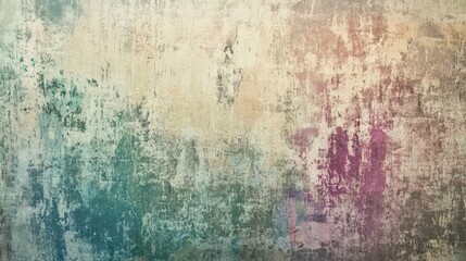 Poster - Abstract grunge backdrop with a vintage appeal featuring a blend of color patterns including beige brown green blue violet and cyan textures