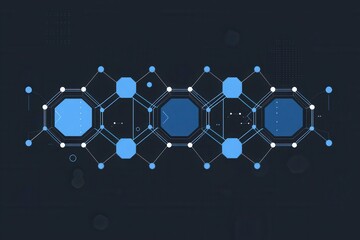 Poster - Abstract flat background with geometric blue hexagons