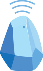 Poster - Blue smart home device emitting a wireless signal, simplifying home automation and control