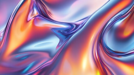 Wall Mural - a vibrant abstract design with smooth flowing gradients featuring a blend of purple, orange, and blu