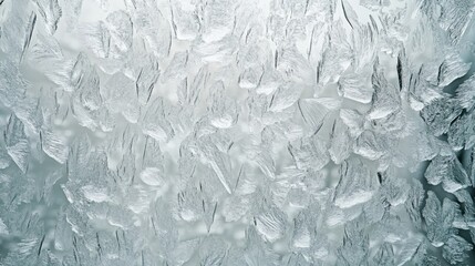 Poster - Intricate frost patterns on glass resembling delicate crystal artwork.