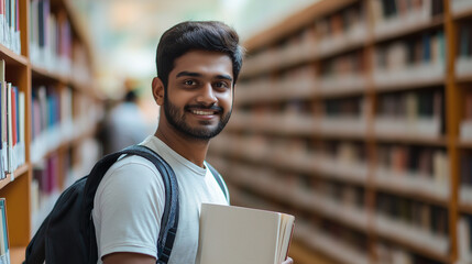 young man reading book