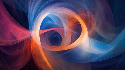 Wall Mural - An abstract, swirling vortex of colors creates a mesmerizing digital art piece, representing flow and interconnection in an ethereal visual symphony.