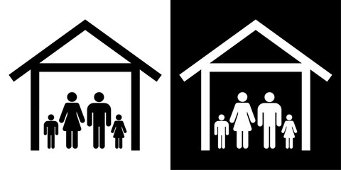 Poster - ofvs755 OutlineFilledVectorSign ofvs - shelter vector icon . protection . mountain hut sign . storm shelter . isolated transparent . black outline and filled version . AI 10 / EPS / PNG . g12101