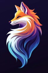 Poster - Vibrant fox logo design showcasing modern digital artistry