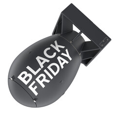 Poster - black friday, concept. bomb with black friday inscription. 3d rendering isolated on transparent back