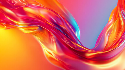 Aufkleber - colorful abstract fabric swirls in vibrant hues of orange, pink, and blue against a warm background 
