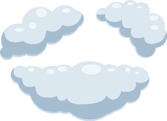 Poster - Cartoon clouds floating in the clear blue sky, creating a peaceful and dreamy atmosphere
