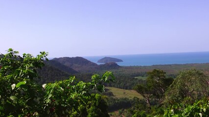 Canvas Print - Aerial view of Daintree National Park on a sunny winter day, Queensland