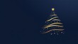 © Ailee Tian - A minimalistic golden Christmas tree design on a deep blue background.