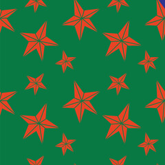 Wall Mural - Christmas seamless pattern of Christmas stars. Vector seamless pattern with snowflakes. Winter background.