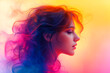 © Nautilus One - Profile of a person with vibrant, surreal colors and swirling smoke effects, symbolizing transformation..