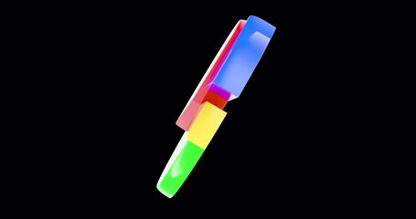 Poster - Pie chart rotation animation, seamlessly loopable. 3D rendering isolated on transparent background