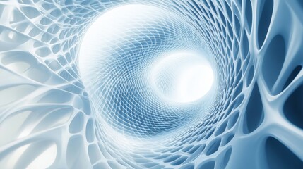 Leinwandbilder - Vibrant blue and white network lines form an intricate 3D design, perfect for conveying a sense of connectivity and modernity. Generative AI