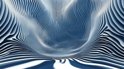 Fototapete - A captivating abstract representation features a blend of blue and white network lines creating a striking three-dimensional texture. Generative AI