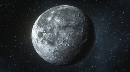 Wall Mural - close-up full moon with craters in the starry sky .