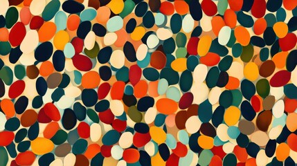 Aufkleber - An intricate design showcases an array of vibrant beans, lentils, and seeds, arranged in a visually captivating pattern. Generative AI