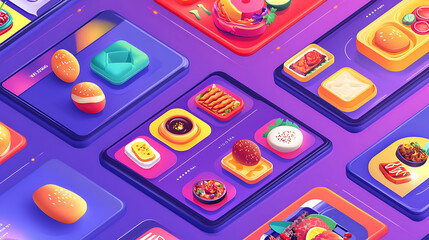 Poster - a vibrant and user-friendly food delivery mobile app interface showcasing various restaurant options