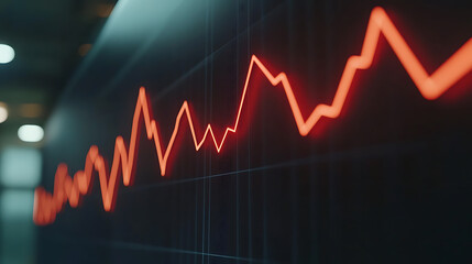 Poster - Business graph showing a downward trend, symbolizing economic downturn