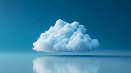 Wall Mural - a fluffy cloud floating peacefully over a serene blue ocean under a clear sky during the afternoon