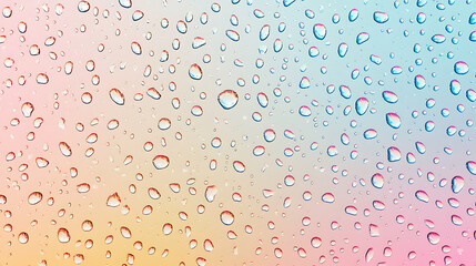 Leinwandbilder - Aesthetic, colorful, and beautiful minimalism rain drops on glass, creating a serene and calming effect, Perfect as a wallpaper background for online meetings or video calls