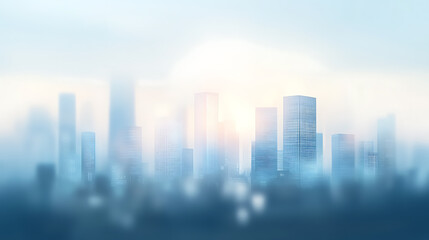 Aufkleber - Blurred cityscape background with a bokeh effect A blurry urban landscape with skyscrapers and buildings